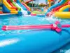 Pink double-tube water cannon, a large-capacity outdoor water play toy, a perfect water fight tool for parents and children Application Scenario